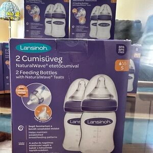 Lansinoh Momma Breastmilk Feeding Bottle NaturalWave Slow Flow Nipple, 6oz x 2